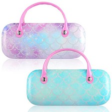 Xuhal 2 Pcs Kids Hard Eyeglass Case Girls Glasses Case Portable Sunglass  picture