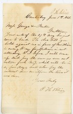 1868 Handwritten Letter Canterbury CT Signed P.H. Bliss to George & Fenton Debt picture
