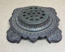 VTG Ornate Lamp Base Art Deco Cast Iron Footed 6’’ Lighting Parts………..[EC7] picture