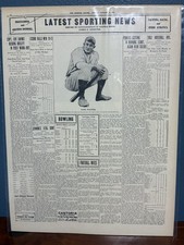 VINTAGE NEWSPAPER HEADLINE~ HANS WAGNER 4 HITS 4 STOLEN BASES 1909 PITTSBURGH picture
