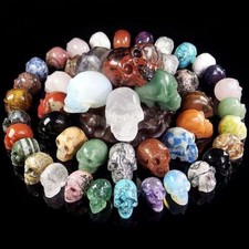 Handmade Carved Skull Natural Jasper Gemstone Quartz Crystal Healing Specimen 2