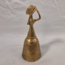 Vintage Hagenauer Style Brass African Tribal Maiden Bell Mid Century Figurine picture