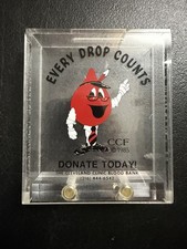 Vintage 1985 Cleveland Clinic Foundation Blood Bank Acrylic Donation Box Mascot picture