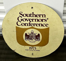 Original 1973 Southern Governors' Conference Heavy Aluminum Wayfinding Sign picture