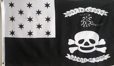 VETERANS EXEMPT FLAG - WAR OF 1812 - SKULL BONES & 13 STARS - DON'T TREAD ON ME  picture
