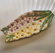 Vintage Majolica Zanolli Hyacinth Serving Dish Made in Italy 10 inch (NEW) picture
