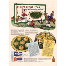 1944 Birds Eye Peas Original Vintage Print Ad picture