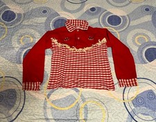 Vintage Roy Rogers & Trigger Rob Roy Childs Western Frontier Shirt Red Size 6 picture