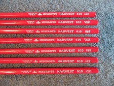 Lot of 7 Vintage Musgrave Harvest 610 Thin Red color Pencils Made in USA NOS NEW picture