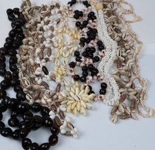 Hawaiian Sea Shell Strand Cowrie Necklace Lot Resort Wedding Luau Party Lot 13pc picture