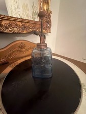 Vintage Blue Glass Plant Mister Spray Bottle picture