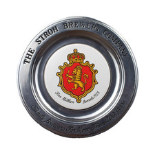 STROH'S BREWERY Pewter Plate With Ceramic Inlay 5 Million Barrels - Wilton 11in picture