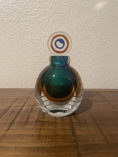 Vintage Fifth Avenue Crystal Sommerso Perfume Bottle with Stopper ‘Stunning’ picture