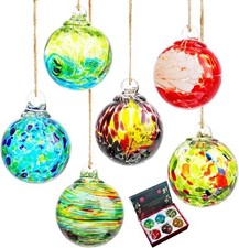 6pcs Hand-Blown Glass Ornaments Balls Glass Christmas Ball Ornaments Style B picture