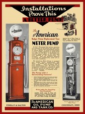 1932 American Oil Pump & Tank Co. Gas Pumps NEW METAL SIGN: 12x16 Ships Free picture