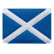 SCOTLAND FLAG PATCH embroidered iron-on SCOTTISH EMBLEM ST ANDREWS CROSS SALTIRE picture