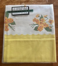 Vintage  2 PILLOW CASE Set NOS Yellow Floral Reigel Kleenwink 3 Sets Avail picture
