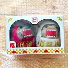 Domo kun Red and White Daruma Plush Toy Set Age 15+ picture