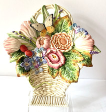 Fitz and Floyd Old World Rabbits Flower Basket Canape Display Plate picture