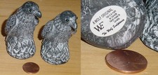 2 Eagles (?) bird of prey soapstone-like figurines handmade picture