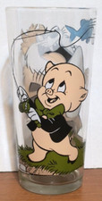 Looney Tunes 1976 Pepsi Collector Series Glass PORKY PIG / TAZ ~ NEW picture