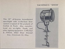 1956 Magazine Photo Carlisle & Finch Marine Searchlights Cincinnati,OHIO picture