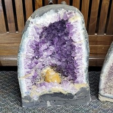 40 LB Amethyst Cathedral Crystal Geode With Carnelian Agate Tower Repaired picture