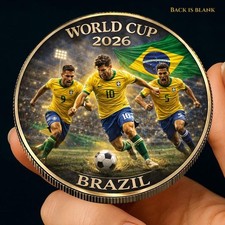2026 Brazil World Cup Challenge Coin, Brazilian Soccer Fan Collectible Gift picture