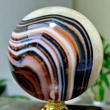 311G  Natural red stripe agate sphere Crystal Ball Madagascar mineral picture