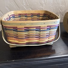 Rare Longaberger 12x12 Colorful Weave Basket  2008 picture
