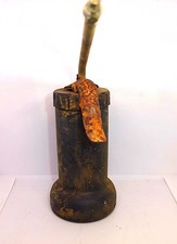 Vintage Oil Dispenser Green PVC Cylinder Alloy Nozzle Trigger Rust Restore #35 picture
