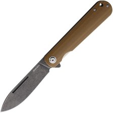 Ontario Ischua Creek Linerlock Folding Pocket Knife Micarta Handle Black EDC picture