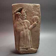 CIRCA A SUMERIAN ALABASTER STONE PLAQUE DEPICTING QUEEN KUBABA picture