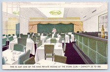 New York City Stork Club Private Room Interior Nightclub c1940s Linen Postcard picture