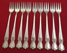 International SIGNATURE 1950 NO Monogram Silverplate 9-Cocktail/Seafood Forks picture