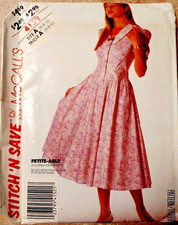 McCALLS 4152 Vintage 1989 Dress Sewing pattern Sz 6-8-10 uncut Lace Collar Darts picture
