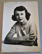 Vintage 1940s Studio Portrait Photo Young Woman Signed With Love Joyce WWII Era picture