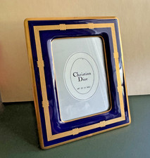 Christian Dior - Art De La Table cobalt blue & gold porcelain frame 80s vintage picture