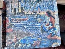 Hawaiian Island Heritage Eddy Y Tray 1999 Vintage Hawaii picture