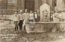 Public Drinking Fountain & Trough Schaefferstown PA RPPC Photo Postcard COPY picture