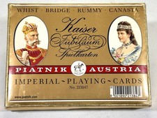 Vintage Piatnik Austria Imperial Playing Cards Kaiser Jubiläum 2 Decks Complete picture