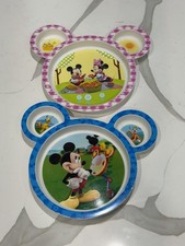 2008 Learning Curve Set Of 2 Mickey Minnie Mouse  Melamine Serving Plates Rare picture