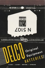 UNSTRUCK BILLBOARD MATCHBOOK - DELCO BATTERIES - GM - GENERAL MOTORS picture