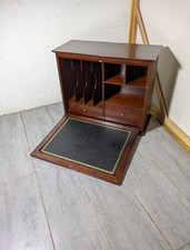 Vintage Bombay Company Mahogany Secretary Desk Drop Front Desktop Organizer T74 picture