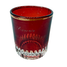 WINONA MN MINNESOTA Ruby Red Flash Souvenir Glass TRINKET ANTIQUE CUP picture
