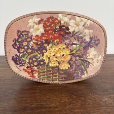 Vintage 1940/50s Sanders Detroit Chocolate Box, Floral Striped Ornate picture