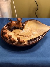 VTG Siamese Cat W/ 4 Kittens Ashtray Hand Painted Tilso Japan picture