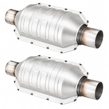 Catalytic Converter 2.5 Inch Inlet/Outlet 2 Pcs, Universal High Flow Front picture