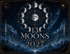 13 Moons Lunar Calendar 2027 Moon Phase Witchy Astrology Wall Art Spiritual Gift picture