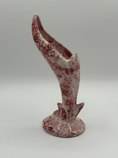 Vtg MCM 1950s Vase Splatter Drip Glaze Handmade Ceramic 8.5” Hobbyist - Signed picture